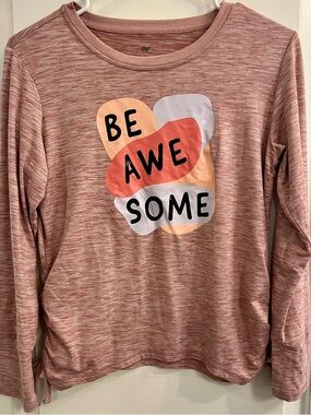 dip Pink Marled Graphic Long Sleeve